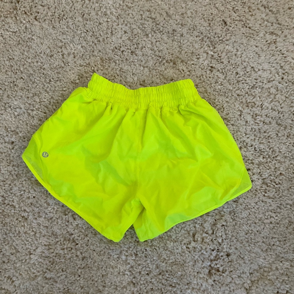 Bright Yellow Lululemon Athletic Shorts size 2